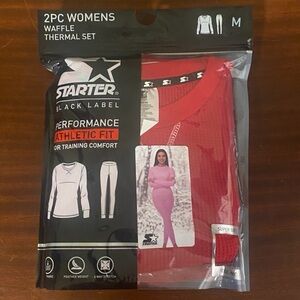 Starter Black Label Performance Athletic Fit 2Pcs Waffle Thermal Set Wmns M NWT